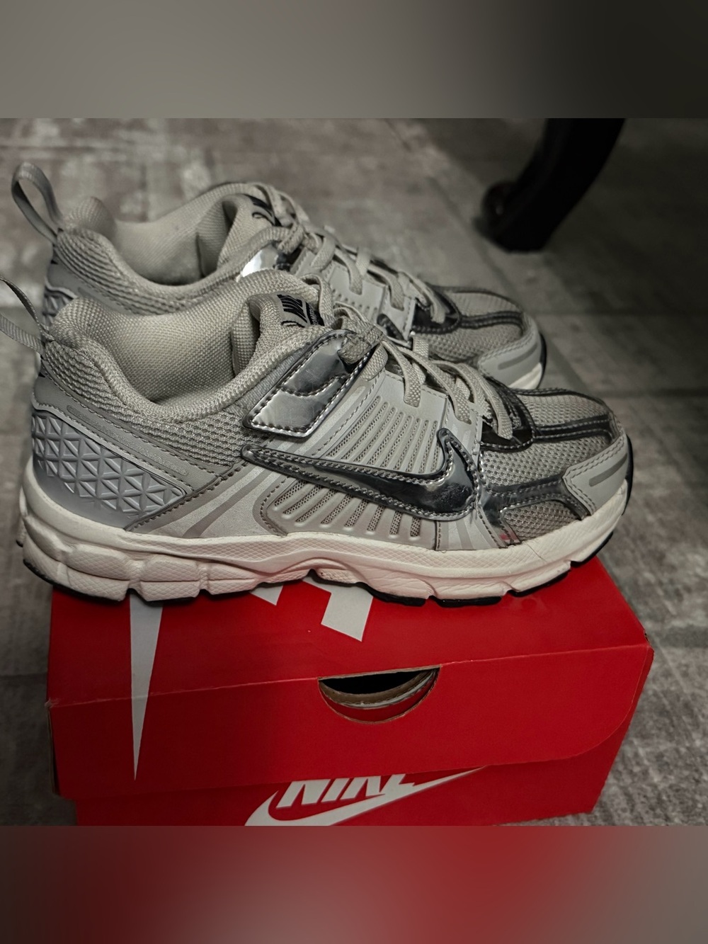 Nike Light Gray and Black Running Shoes